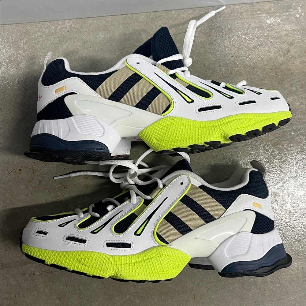 Adidas EQT Gazelle White and Neon Yellow Sneakers